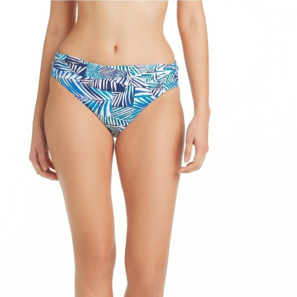 Bleu Rod Beattie Women's Navy Shady Days Sarong Hipster Bikini Bottoms Size 14
